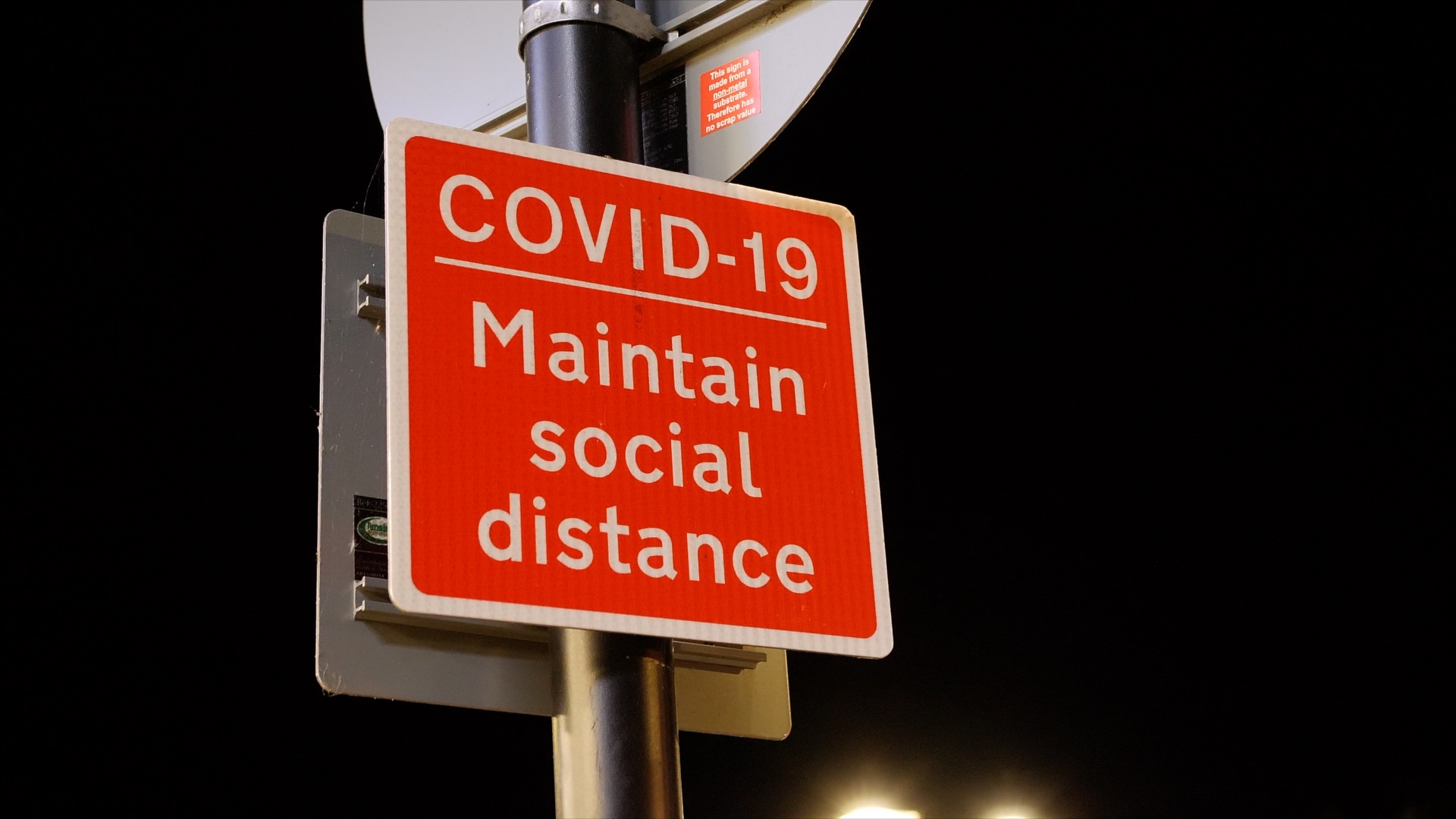 covid warning sign
