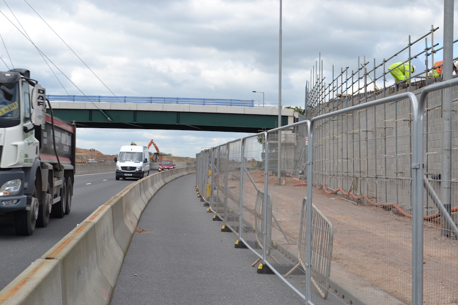 walls next to highway