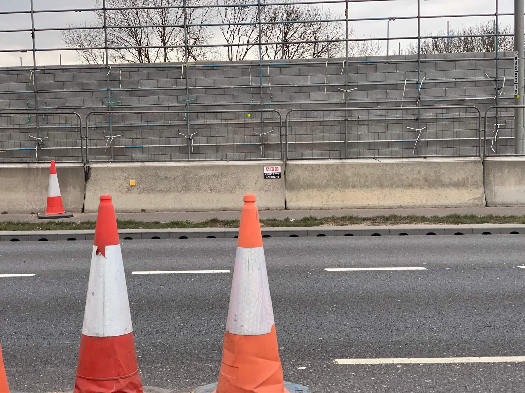 cones on road