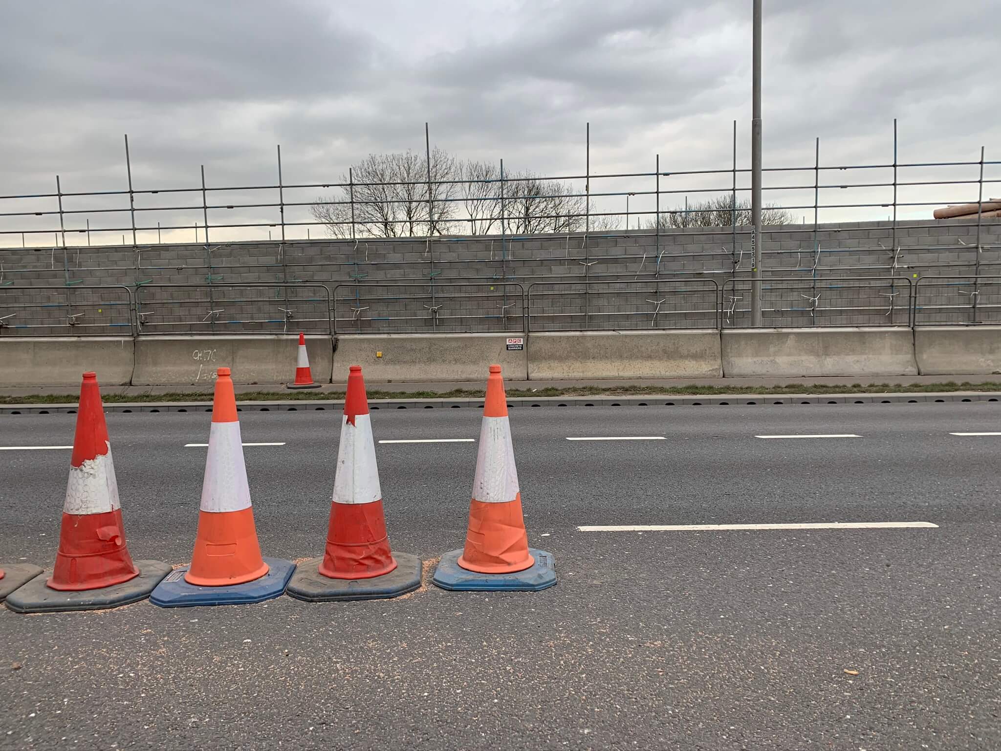 cones on road