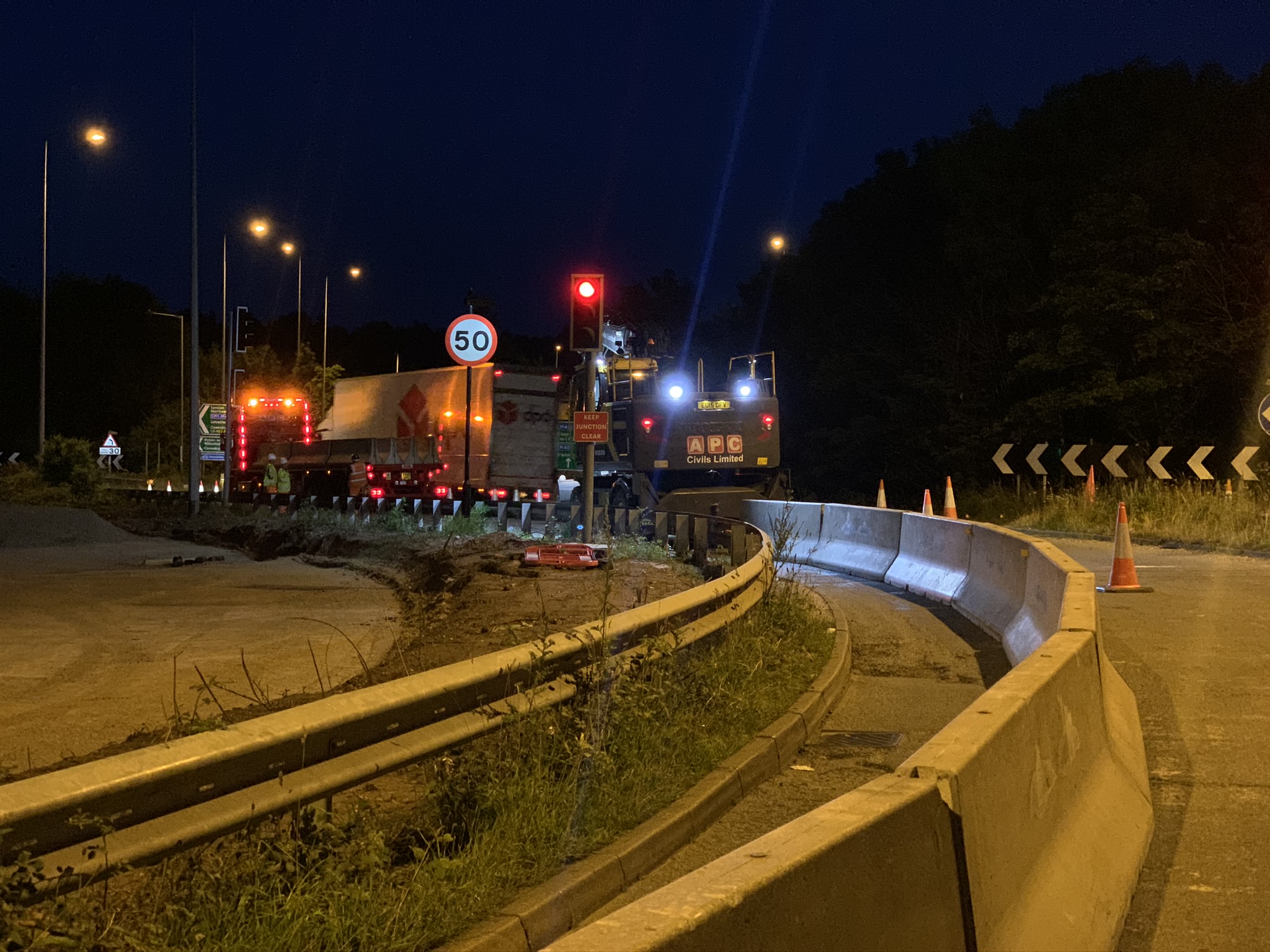 barriers at night