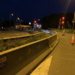barriers at night