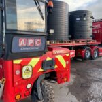 pipes on truck unloaded